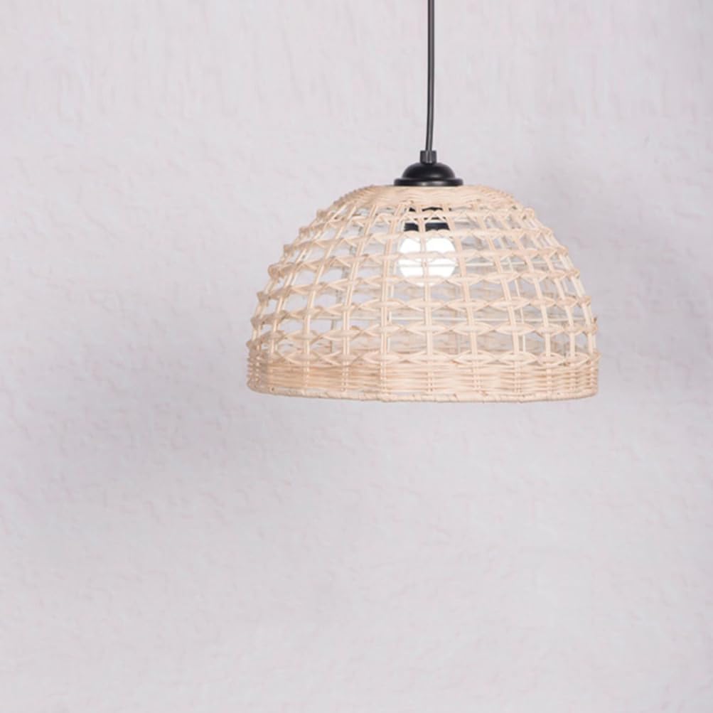 Gadpiparty Woven Pendant Lamp Shade Rustic Woven Lampshade for Light Bulb Decorative Vintage Design for