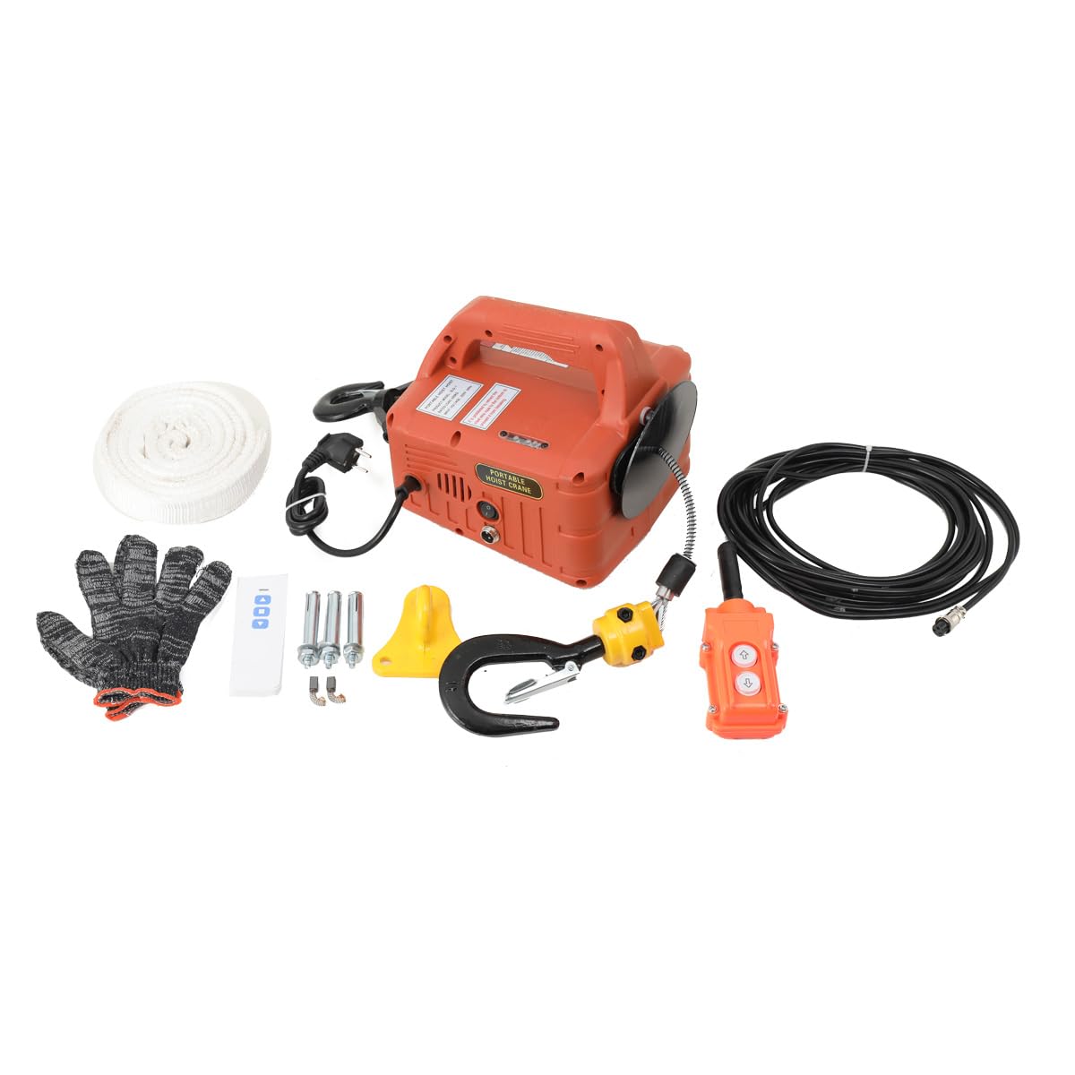 3-in-1 Tragbar 1500W Elektrische Seilwinde Motorwinde Seilhebezug Haushalt 5M/min Elektro Seilzug Winde Hebezeuge mit Fernbedienung 7.6m/25ft Maximale Hubhöhe