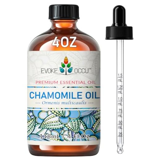 EVOKE OCCU Chamomile Essential Oil 4 Oz, Pure Chamomile Oil for Skin Hair Diffuser Candle Soap Making- 4 FL Oz
