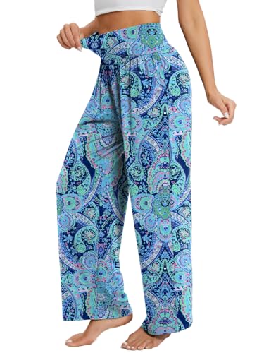 Image of Gracyoga Wide Leg Yoga Pants for Women Casual Loose Cozy Sweatpants High Waisted Lounge Pajama Flowy Pants With Pockets