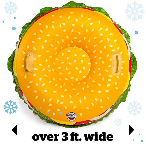 Bigmouth Inc. Giant Cheeseburger Snow Tube, Vinyl Snow Tube With Easy Grip Handles #TOP4