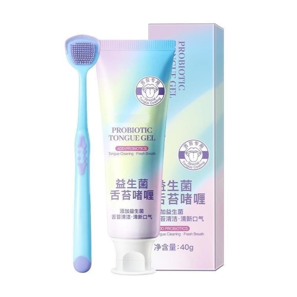 Gel for la pulizia della lingua: pulisce la superficie della lingua, elimina gli odori e rinfresca l'alito; for l'igiene orale quotidiana(2pcs)