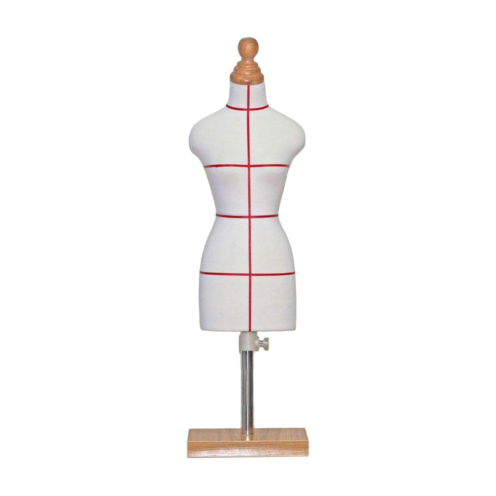 BNF®Mini Dress Form Mannequin for Costume Design - 8cm x 8cm x 30cm Doll Dressmaker Model Display Stand (White PVC)-image-30