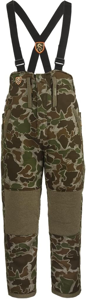 Drake Waterfowl Youth Silencer Bib Old School Green Youth Size 12