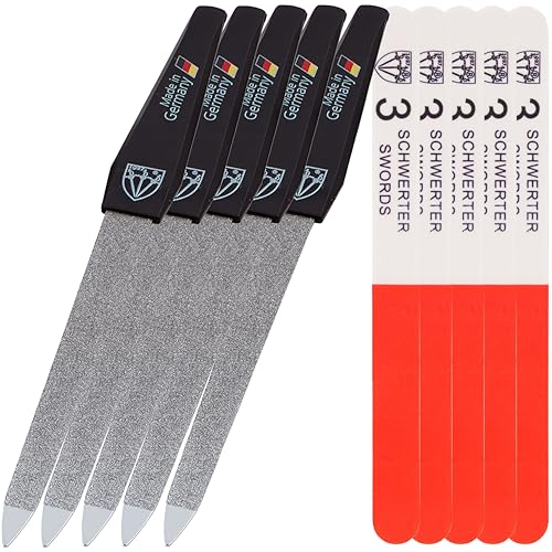 Juego de limas de uñas de zafiro 3 Swords Germany con pulidores de triple vía