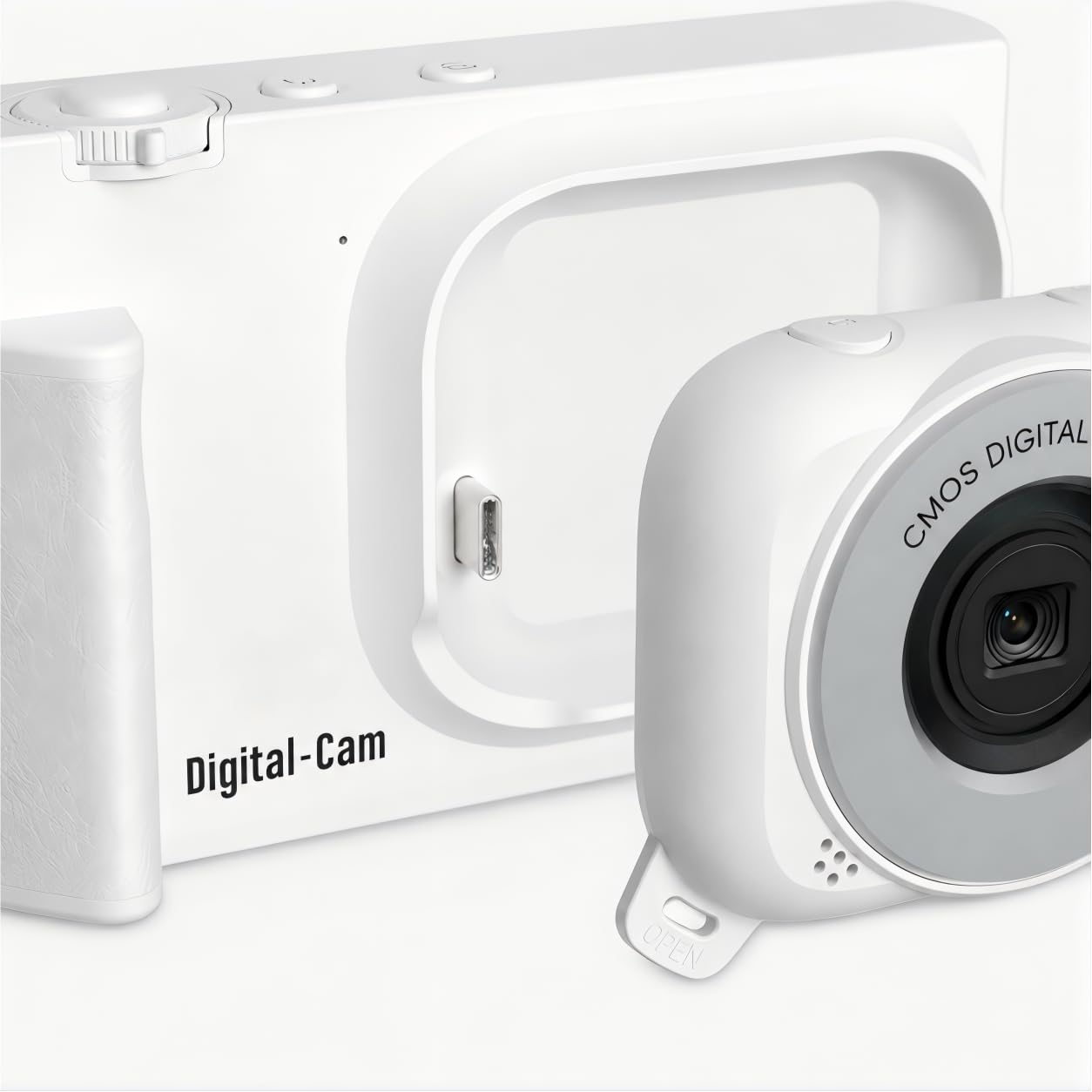 Vlogging Camera 2-in-1 Detachable Digital Cam Dual Display Type-C Charging Compact Body