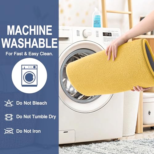 Image of OLANLY Thick Memory Foam Small Bathroom Rugs 24x16, Extra Soft Absorbent Bath Rug, Quick Dry Bath Mats, Non-Slip, Machine Washable Carpet for Bathroom, Tub and Shower, Home Decor Accessories, Yellow