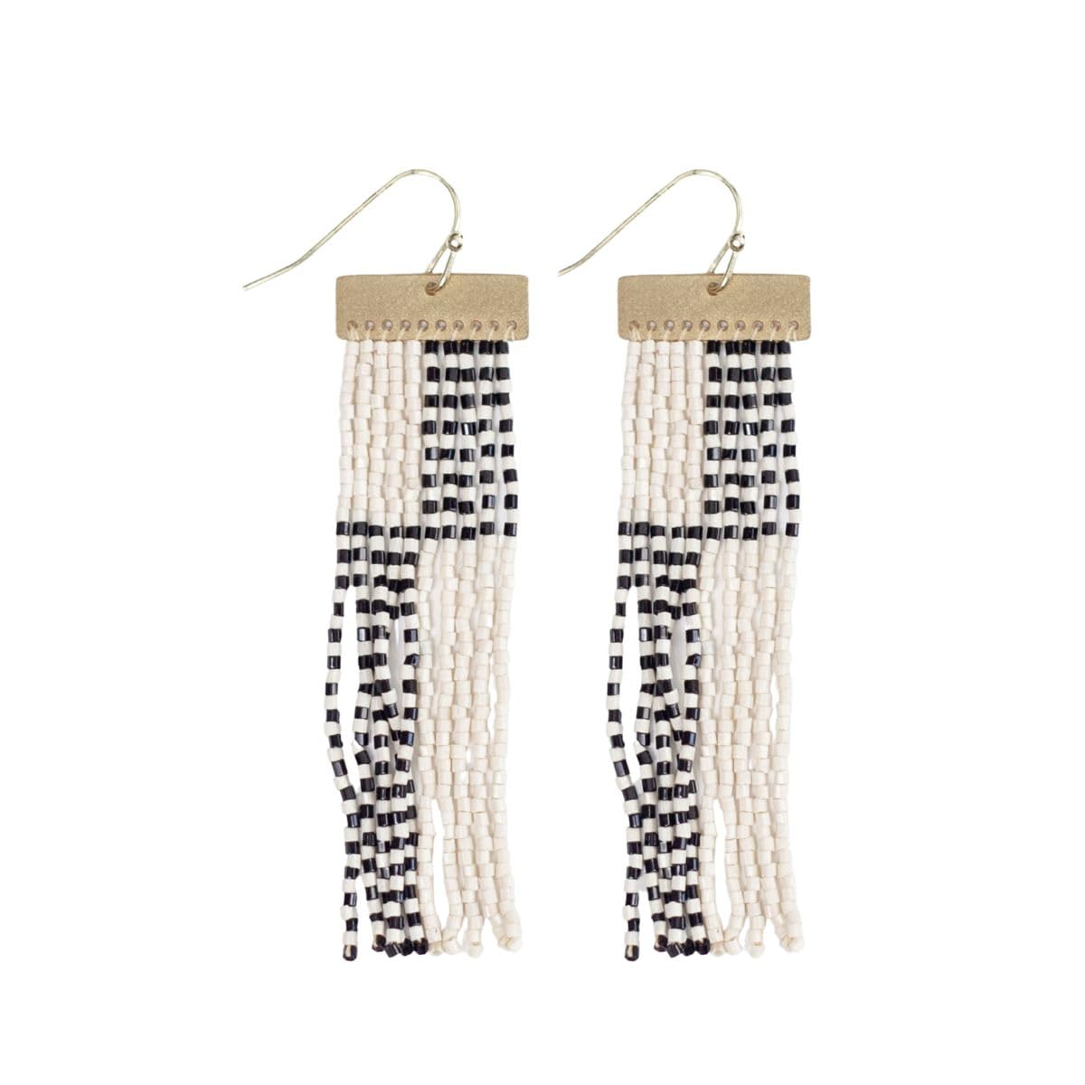INK+ALLOY Beaded Earrings for Women Dangling, Lana Boho Seed Bead Fringe Tassel Earrings, Hypoallergenic Handmade Jewelry for the Modern Bohemian, 2.85-Inch Length
