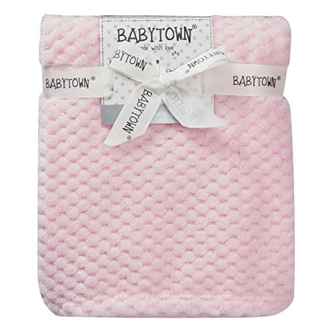 Super Soft Waffle Baby Cot / Pram blanket ~ 75 x 90cm (Pink) Cover