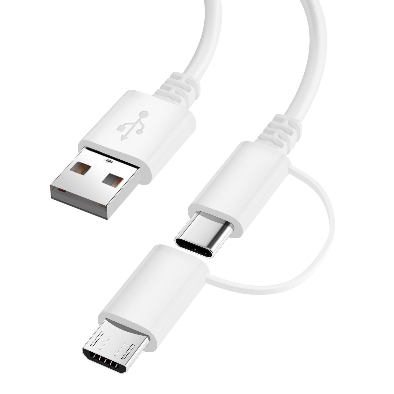 Fast Charger for Amazon Fire Tablet,Micro USB Cable USB C Charging Cord for Kindle Paperwhite,All Generation Fire HD 10 8 7 Plus,Max 11,Kids Pro,Edition Voyage Touch E-Readers,Type C (1, White, 3ft)