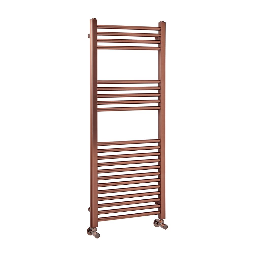 Milano Brown/Copper Orelia - Brushed Flat Heated Towel Rail - 1200Mm X 500Mm