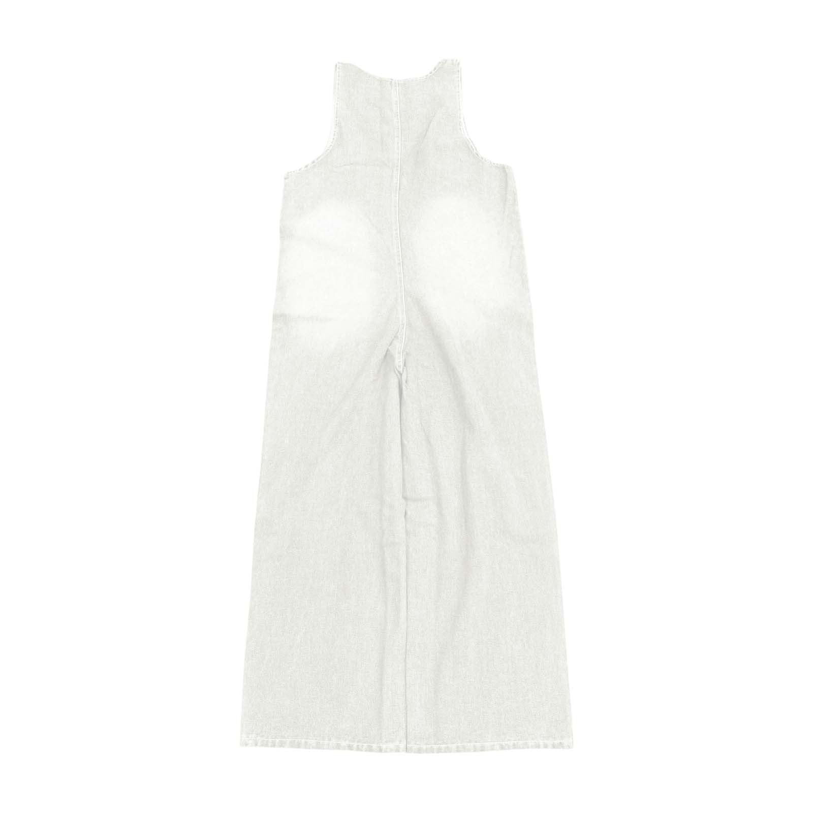 Genérico Monos De Vestir Mujer - Mono vaquero largo verano peto ancho sin mangas cuello U elegante botones bolsillos informal corte holgado para mujer