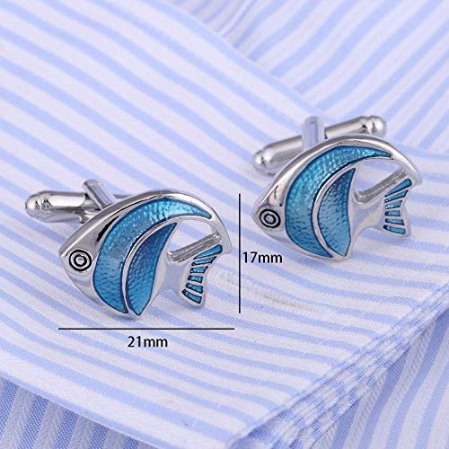 Fablcrew 1 paar manchetknopen in visvorm van legering voor heren. - Image 7