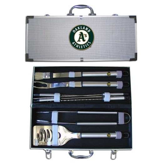 MLB Oakland Athletics Stainless Steel BBQ Set with Bag