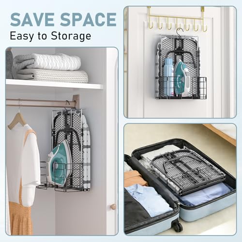 Image of Tabletop Ironing Board with Iron Holder, Foldable Mini Small Iron Board, Iron Rest & Hanger Hook, Heat Dirt Resistant Cover, Portable for Travel Apartment Sewing Laundry