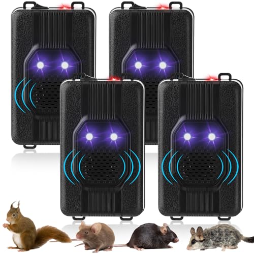 Qualirey 4 Pcs Ultrasonic Rodent Repellent for Car Engines