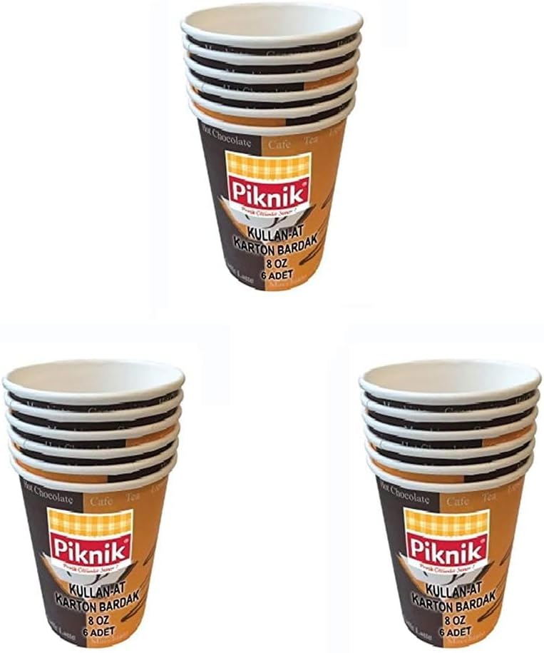 Piknik Kullan At Karton Bardak 8 Oz 6'lı 1484 3lü paket