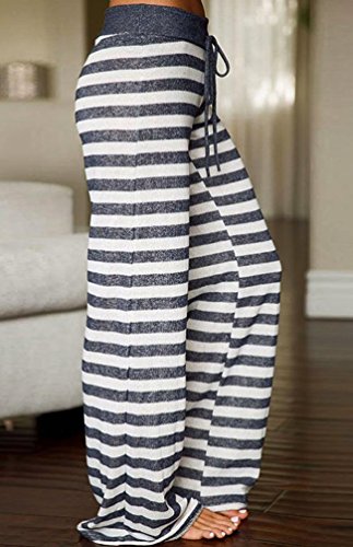 Image of AMiERY Women's Comfy Casual Pajama Pants Floral Print Drawstring Palazzo Lounge Pants Wide Leg