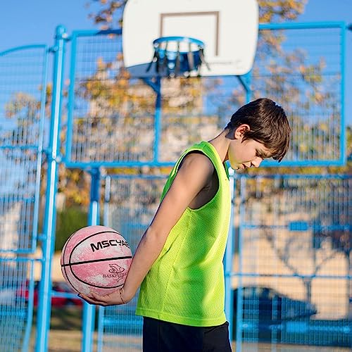 Indoor/Outdoor Mini Basketball Size 3 & 5 - Pink & White for Children, Pink White - Image 4