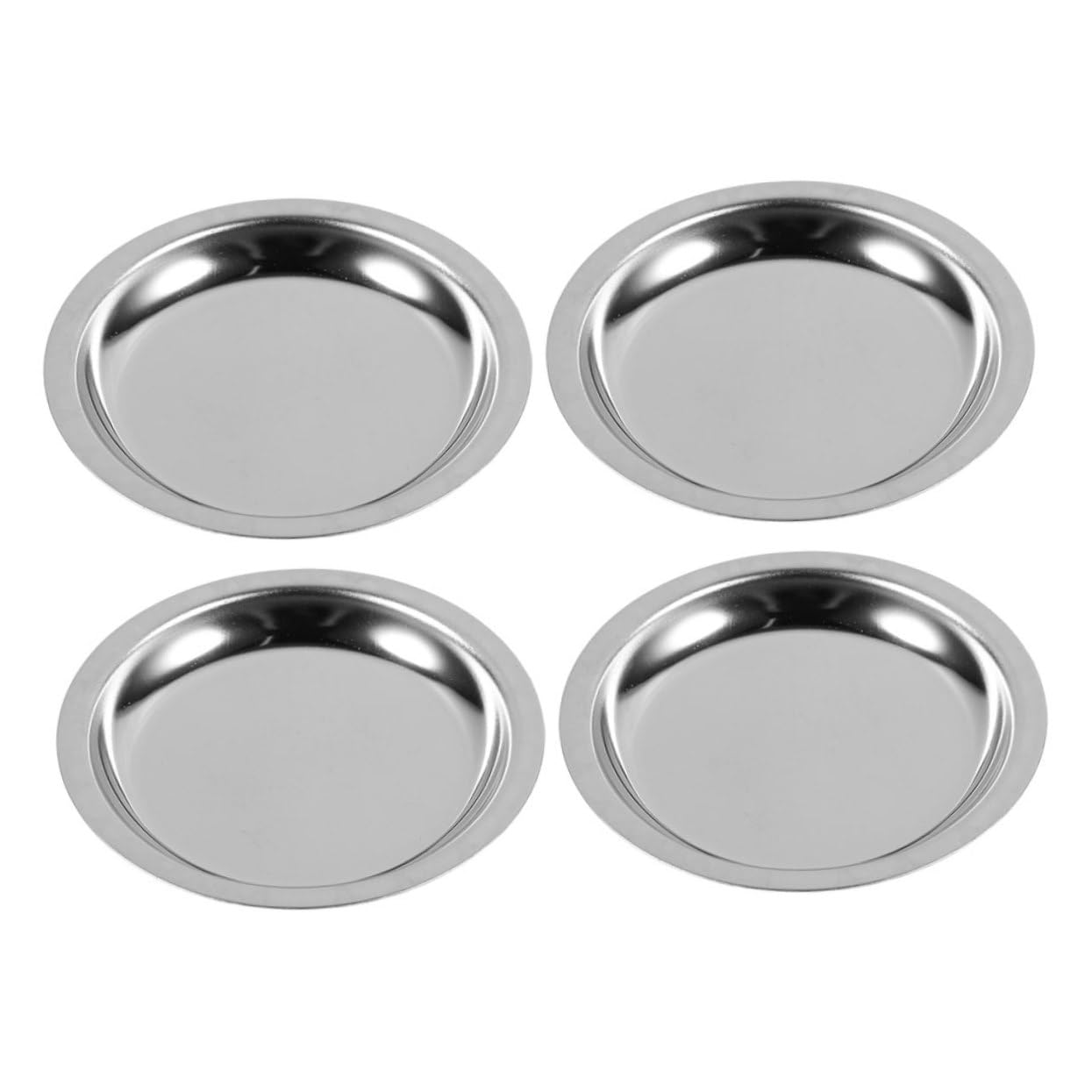 IMIKEYA 4-Piece Tea Bag Storage Saucer Set Stainless Steel Coasters Tea Cup Strainer Elegant Coaster Mats for Dining Tables Coffee Tables