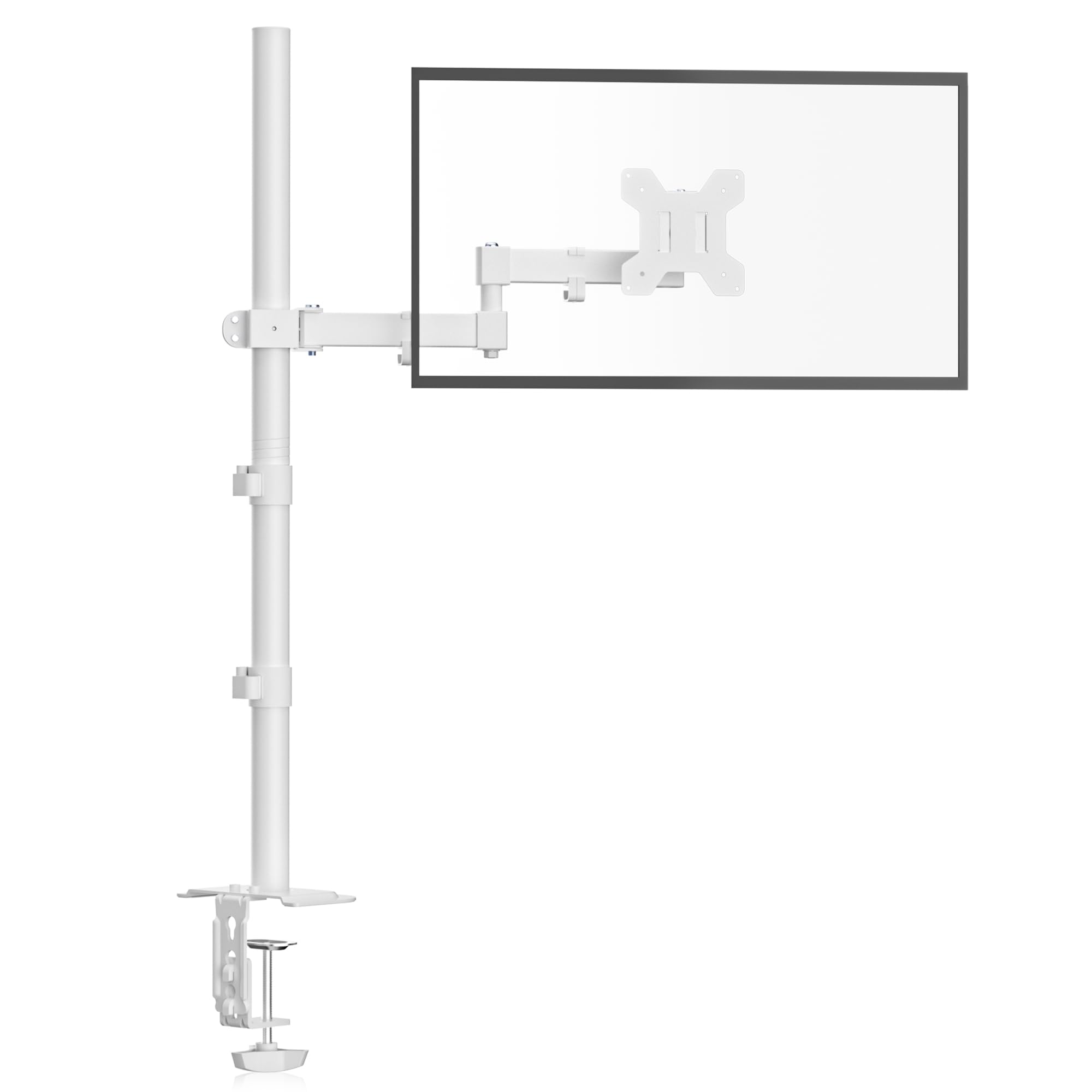 Bracwiser Soporte Monitor de Mesa Altura Extra 800mm, Brazo Monitor de 13-32 Pulgadas (Máx. 34"), Soporte Pantalla Ordenador Ajustable, VESA 75/100mm, Carga 10kg, Blanco Elegante, MD7821W Recycled Claim Standard Blended