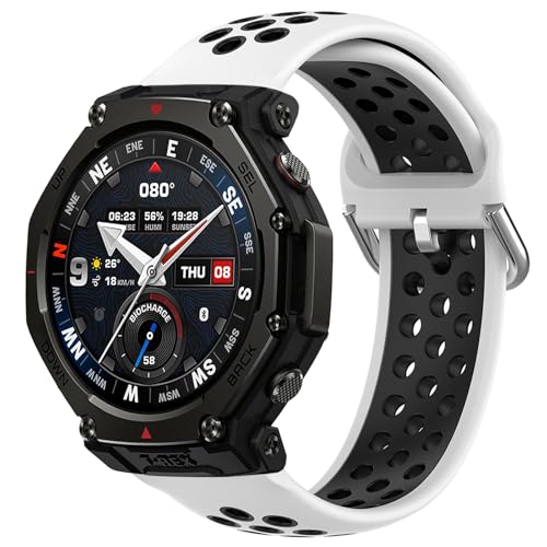 [ROBANDOO] ݊ For Amazfit T-Rex 3 Pro 48mm Ήoh VR  Xgoh FI ʋC h X|[c xg ֗ ȒPt (zCg+ubN)
