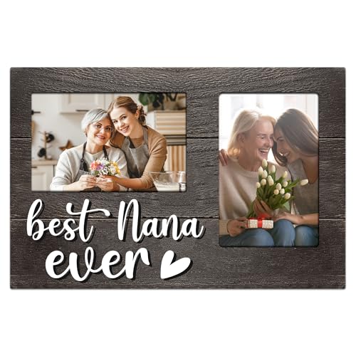 JNDJE Nana Gifts Mothers Day Nana Gift from Grandkids 3D Photo Frame Hold 4x6 Inches Two Photos - Great Picture Frame Present for Grandparents Day Birthday