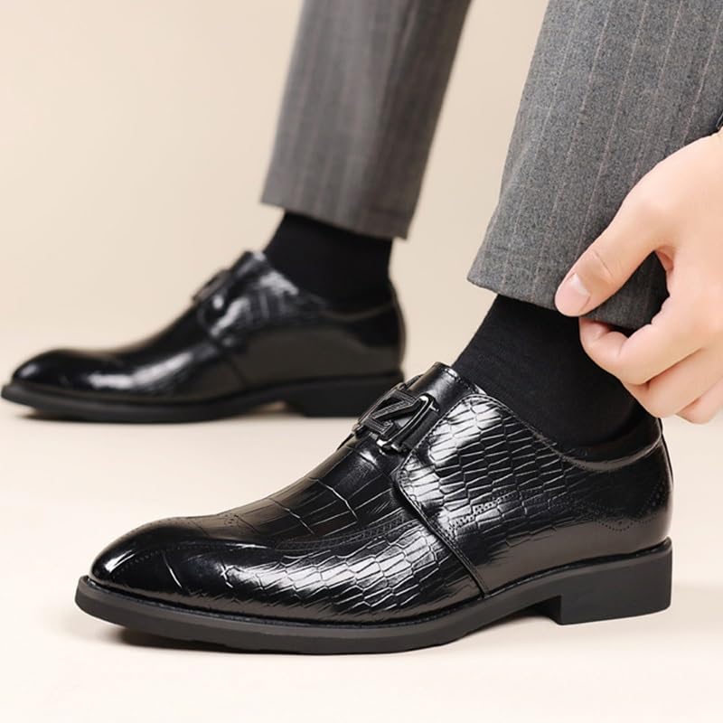 Men's Dress Shoes Slip-On Business Casual Wedding Derby Shoes Pointed Toe Tuxedo Dress Shoes for Men3