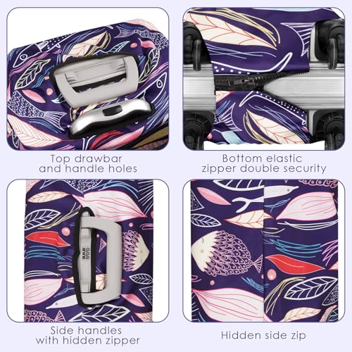 Travel Luggage Cover Suitcase Protector Fits 29-32 Inch Luggage, Washable Suitcase Covers for Luggage, Luggage Protector Covers TSA Approved (XL, Flying Fish)3