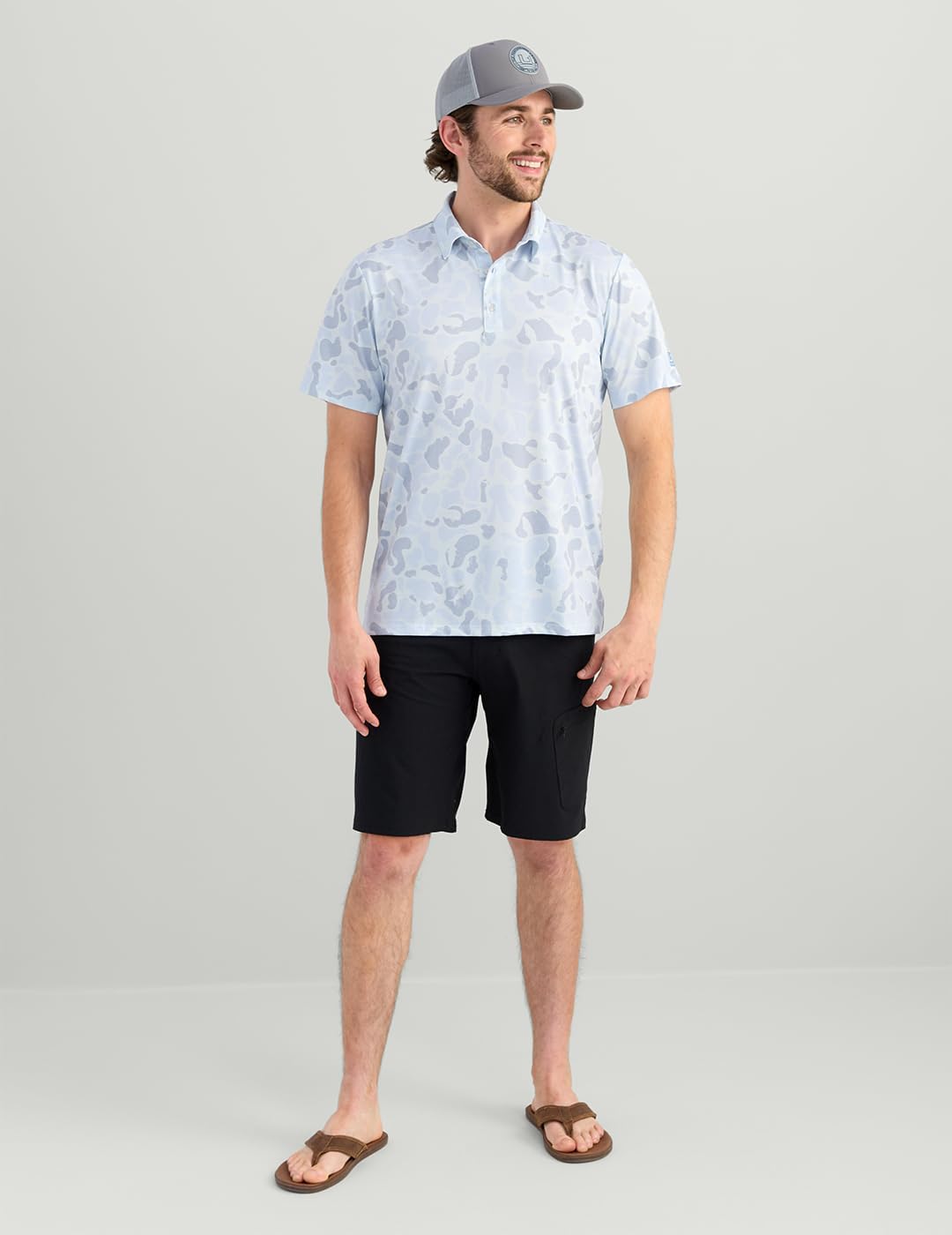 HUK Men's Pursuit Pattern, Performance Short Sleeve Polo Shirt
