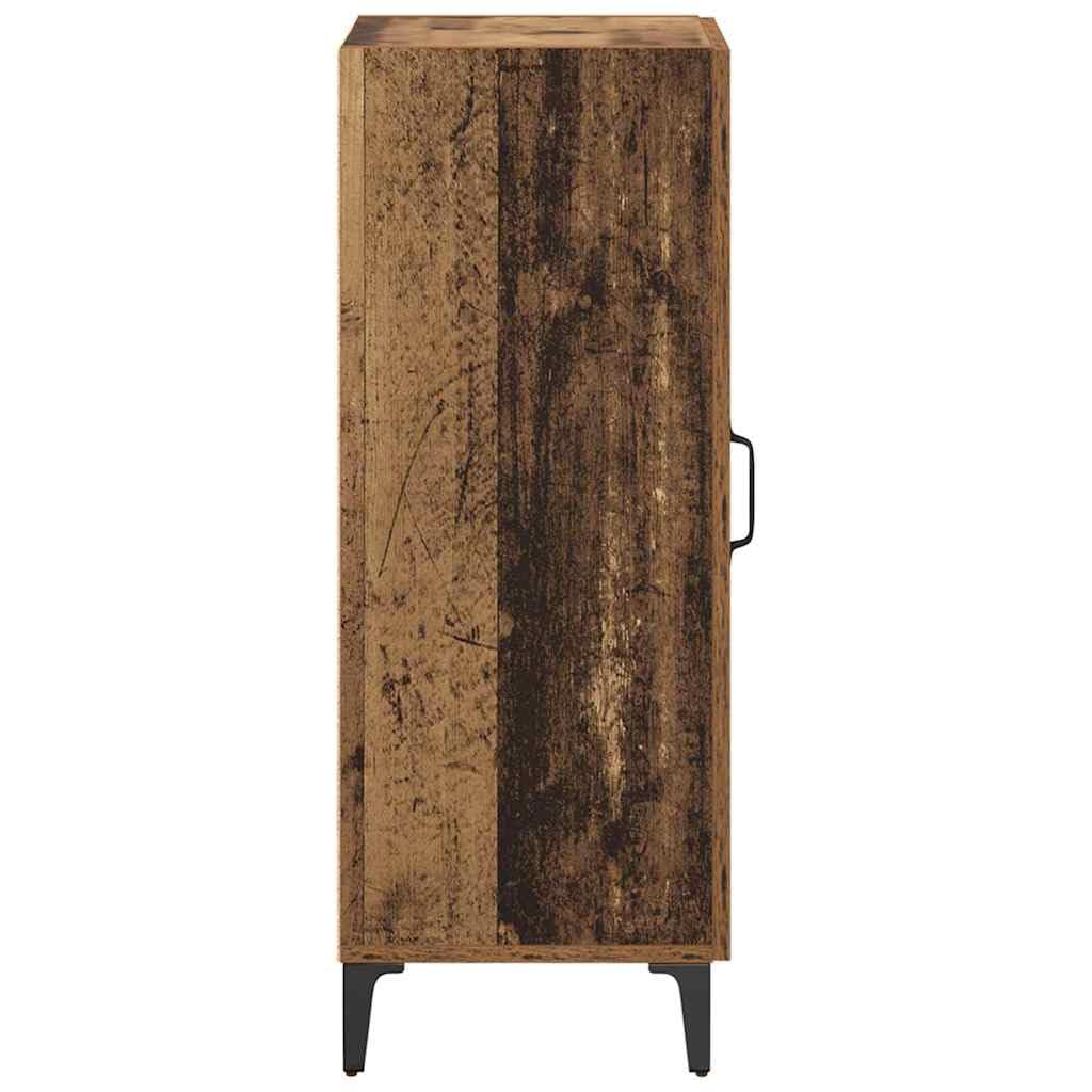 Kredens o wyglądzie starego drewna, 34,5 x 34 x 90 cm, materiał drewnopochodny, z drzwiami na zawiasach, prostokątny stół konsolowy do salonu, jadalni, wszechstronne przechowywanie