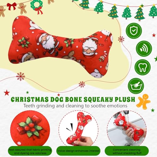Soulchen Juego de 8 Juguetes Sonoros de Navidad para Perros Pequeños miniatura 3