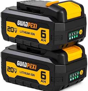 True 6.0Ah Capacity Replacement Battery Compatible with Dewalt 20V MAX Tools, Automotive Grade Lithium-Ion Cells, V0 Fireproof Case, Longer Runtime, 2 Pack