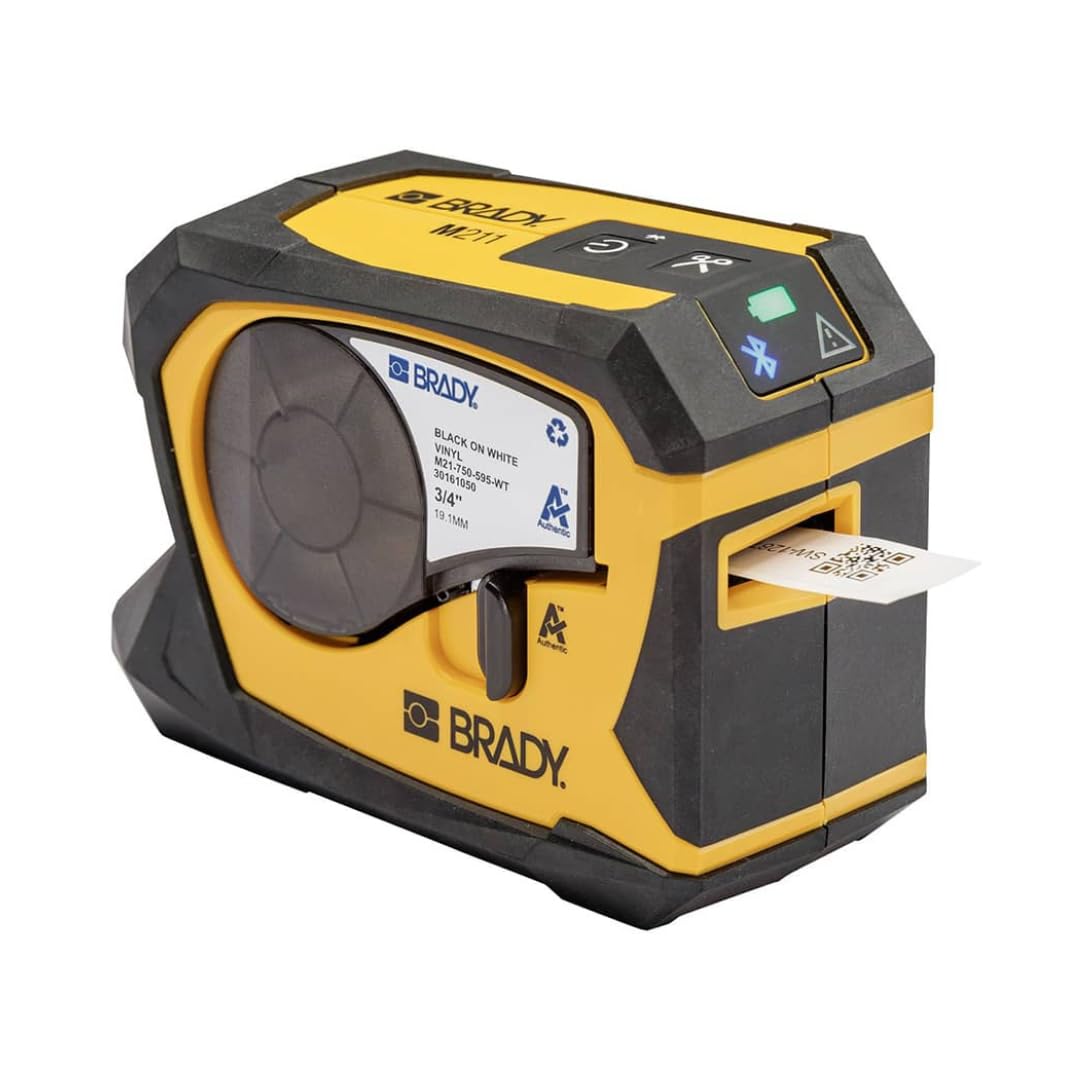 Brady Stampante per etichette M211-​EU-​UK-​US – Dispositivo di etichettatura portatile per cavi, fili e superfici – INCL. 1 cartuccia M21-​750-​499 e cavi EU, UK, US