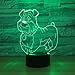Produktbild 3D Nachtlicht Muttertag Omas Geschenk Netter Hund 3D LED Lampe Nachtlicht Mehrfarbige RGBW Glühbirne Dekorativ Schnell