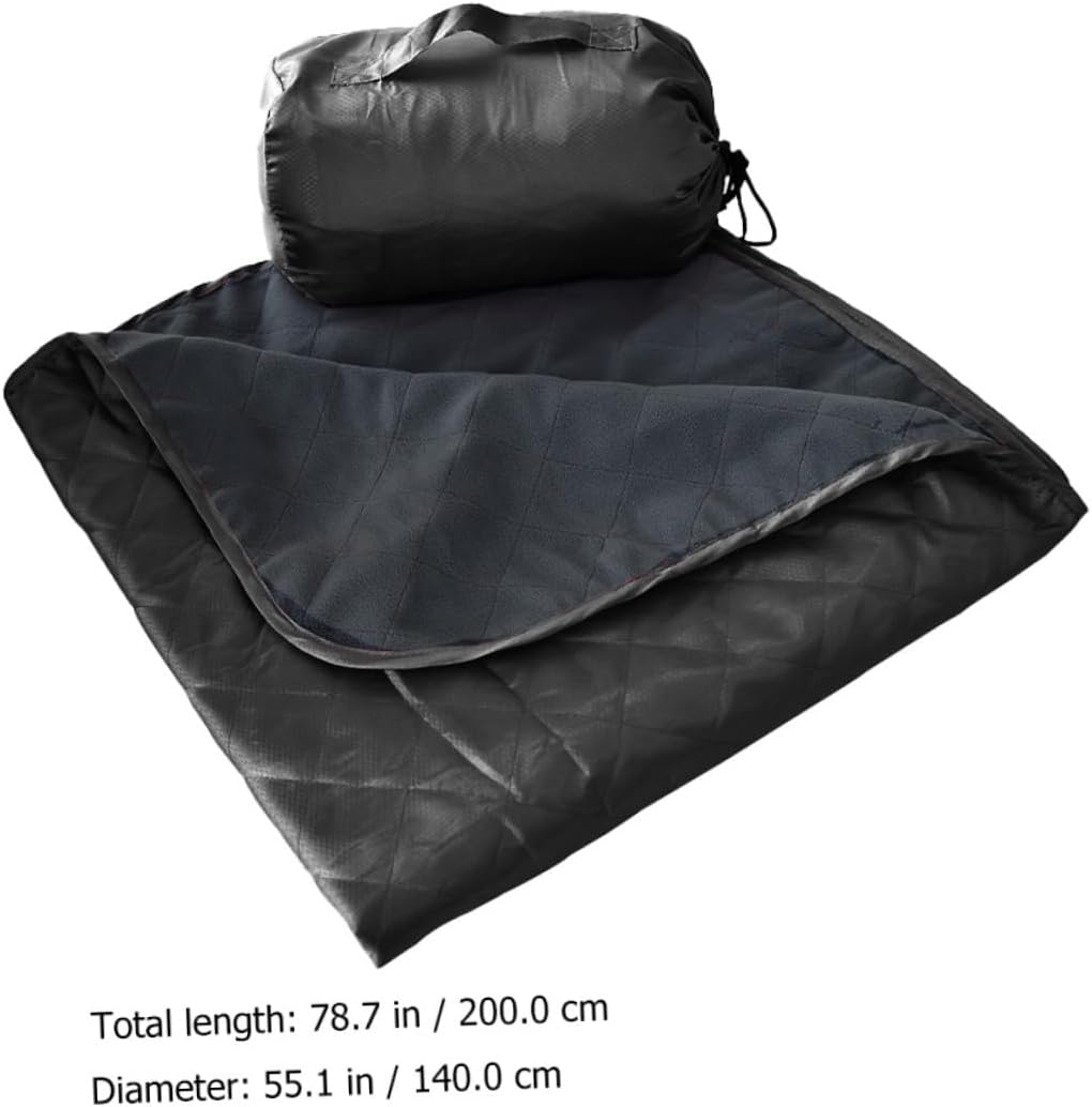 Outdoor Camping Blanket Fleece Nap Blanket Waterproof Picnic Mat Sand Proof Ground Cover Warm Cozy for Hiking and Beach Use in Dark Gray