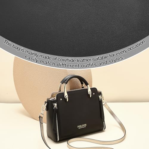 Bolso Satchel para Mujer de Cuero Genuino FOXLOVER miniatura 5