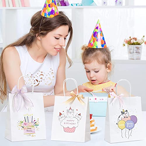 Image of RanGit Bhumi Gift Bags- 8x10x4 in 10pcs White Small Paper Bag for Return Gift- Shopping Retail Paper Carry Bags, Small Party Favor Gifting Covers, Disposable, Recyclable (8x10x4 in White, 10 pack)