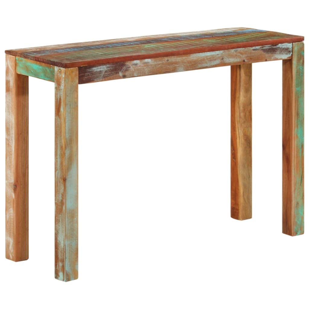 SXZenSpace Console Table 110 x 35 76 cm Solid Reclaimed Wood Multicolour Hallway Side for Living Room Bedroom Kitchen Rustic Handmade
