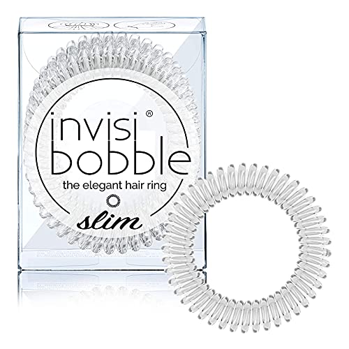 Invisibobble élastiques spirales transparent Slim Crystal Clear x3 - Élastique en spirale pour femme et homme - Elastique invisible cheveux sans traces