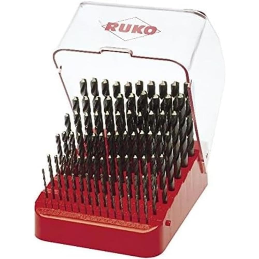 RUKO 214223 - Juego de 91 brocas HSS rectificadas en estuche plástico