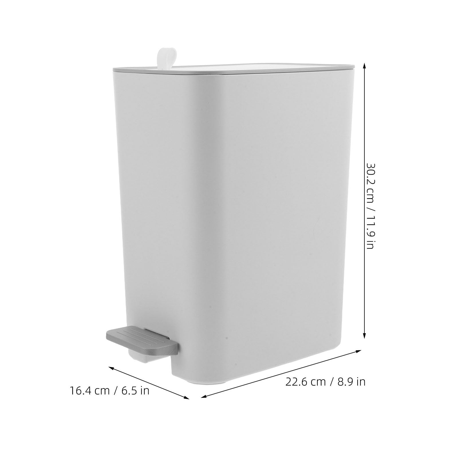 Toddmomy Cubo de basura pequeño con tapa, 2,1 galones, delgado, para baño.