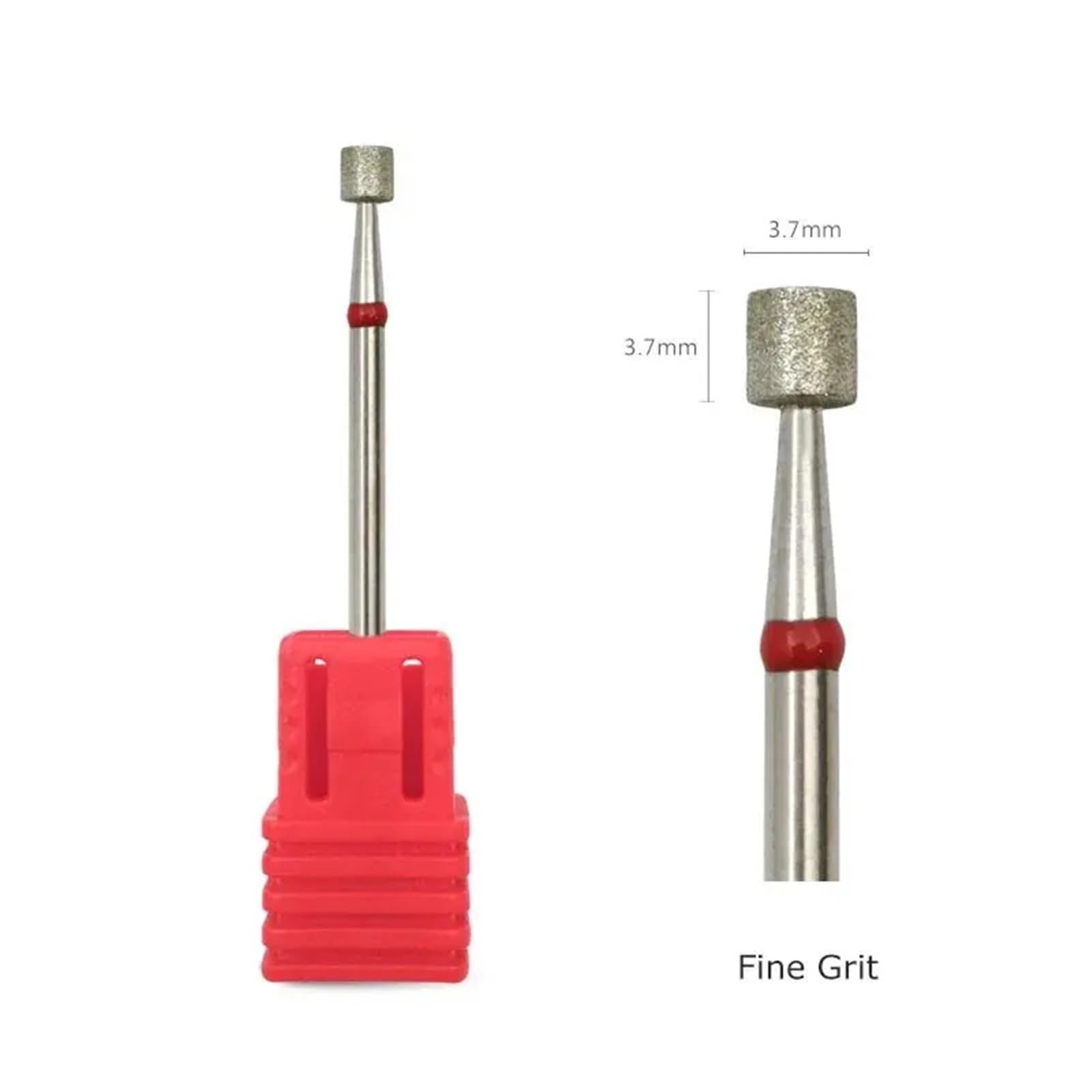 Punta for trapano for unghie diamantata, fresa for cuticole, 3,7 * 3,7 mm, 1 pezzo(B0404D-F)