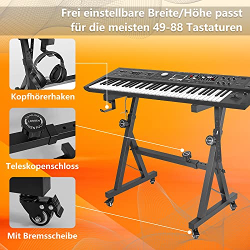 OUUTMEE Support de clavier à roulettes réglable en forme de Z avec rail coulissant facile à utiliser (Z-Form-BSZ01) - Les Beatles, Paul McCartney, John Lennon, RIngo Starr, George Harrison OUUTMEE Support de clavier à roulettes réglable en forme de Z avec rail coulissant facile à utiliser (Z-Form-BSZ01) – Image 4