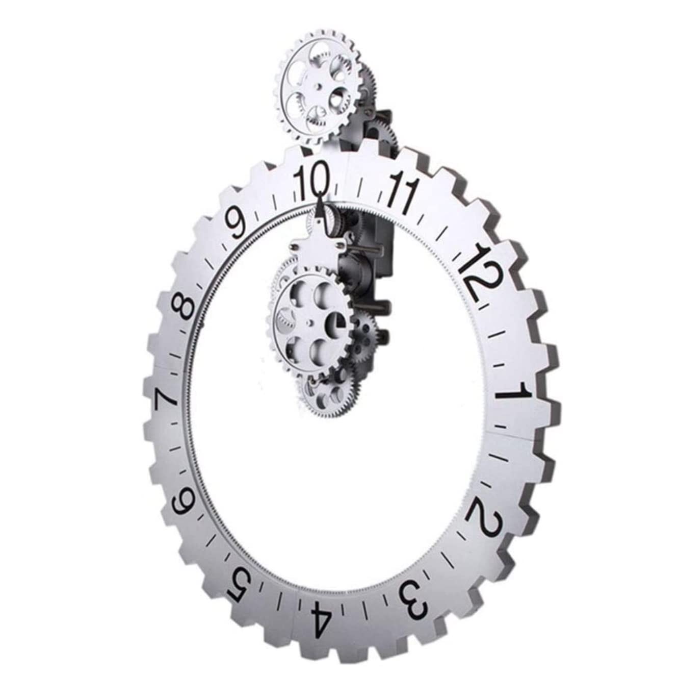 Wanduhren Für Schlafzimmer Silent Moving Gear Wanduhr Büro Moderne Nicht Tickende Uhr Für Wohnzimmer Zuhause Dekorativ Küche Büro Haus(Black)