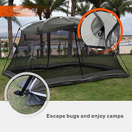 Superrella Screen House 13X9 Ft Canopy Tent Sun Shade Shelter Perfect For Outdoor Activities, Shale Gray #TOP2