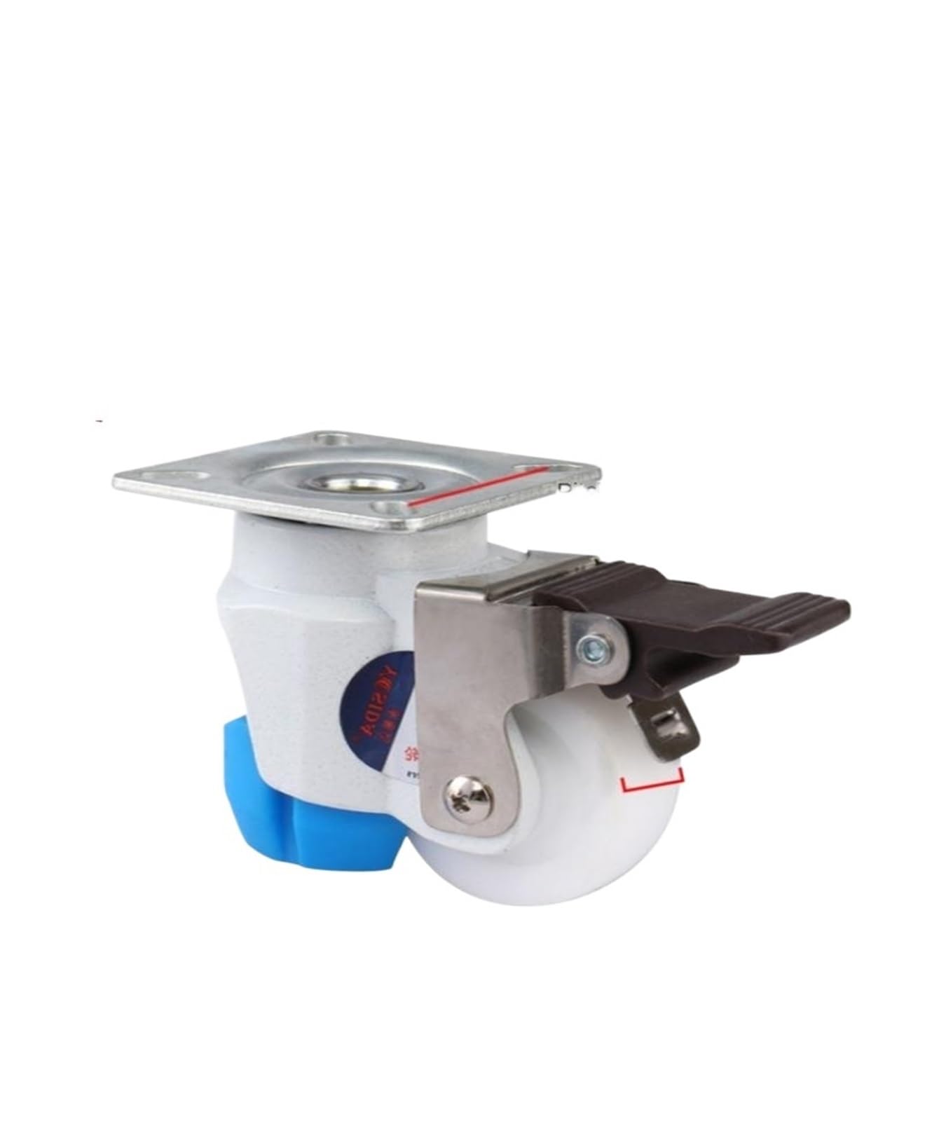 MXXDMOPD 1 Pack T50 Horizontally Adjustable Brake Caster Suitable for Machinery Furniture and Electrical appliances(Blanc)