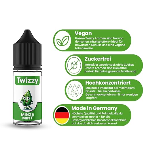 Twizzy Minze Lebensmittelaroma 30ml - Konzentrat für Backen, Desserts & Getränke