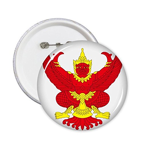 DIYthinker Kingdom of Thailand Thai Traditional Customs Culture Myth God Garuda Tatue Art Illustration Round Pins Badge Button Clothing Decoration 5Pcs S Multi