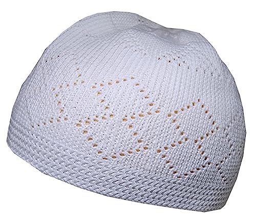 Set 5 Color Muslim Prayer Hat Men Skull Cap AMN-393 Beanie Islam Kufi Peci Hat Crochet Takke Eid Ramadan Gift4